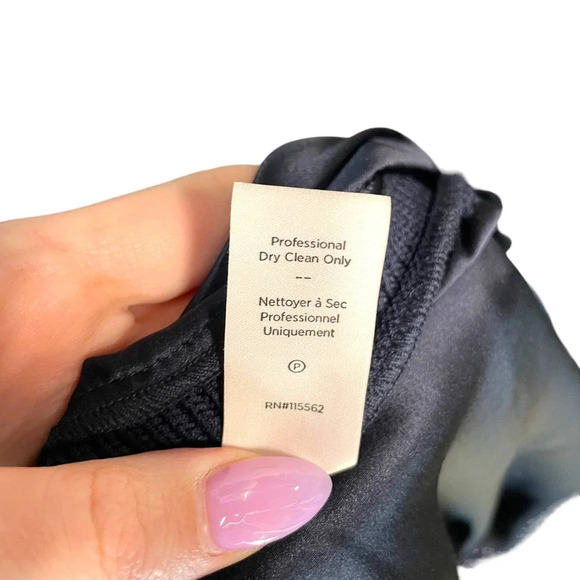 Cinq à Sept Olimpia Tie-Side Sleeveless Silk‎ Tank Top Navy Blue Size Small - Picture 11 of 11